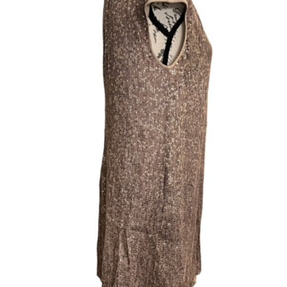 St John Couture Gold Silver Beaded Sequin Stretchy Evening Dress Size 2 RARE EUC - Picture 6 of 16